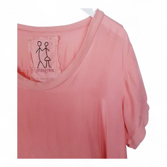 Pete & Greta by Johnny Was Top Peach Sharkbite 100% Cupra Top - Medium - Picture 2 of 7